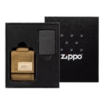 Подарочный набор Zippo 49401 зажигалка Black Crackle® и коричн нейлоновый чехол